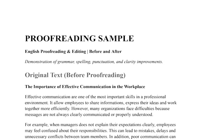 proofreading , editing, and correcting english grammar
